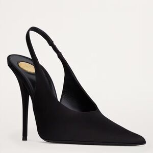 SAINT LAURENT YSL Black L’entracte Slingback Pumps 110 40